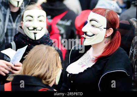 Wien, Österreich. 31. März 2012. Demonstration gegen Datenspeicherung in Wien Stockfoto