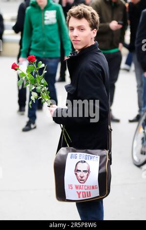 Wien, Österreich. 31. März 2012. Demonstration gegen Datenspeicherung in Wien Stockfoto