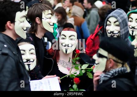 Wien, Österreich. 31. März 2012. Demonstration gegen Datenspeicherung in Wien Stockfoto