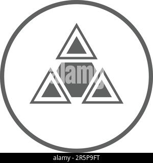 Drei dreieckige Symbole, die zum Entwerfen und entwickeln von Websites, kommerziellen Zwecken, Printmedien, Web oder anderen Konstruktionsaufgaben verwendet werden. Stock Vektor