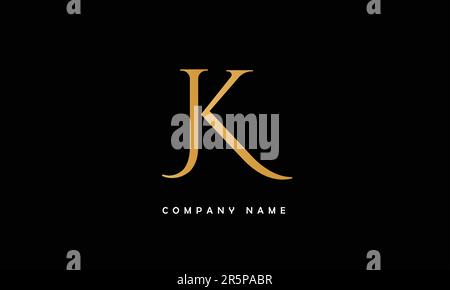 KJ, JK – Monogramm mit abstrakten Buchstaben und Logo Stock Vektor