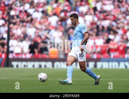 London, Großbritannien. 03. Juni 2023. Rodrigo (MC) beim Emirates FA Cup-Finale Manchester City gegen Manchester United im Wembley Stadium, London, UK, am 3. Juni 2023. Kredit: Paul Marriott/Alamy Live News Stockfoto