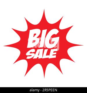 Großer Verkauf im Comic-Splash-Symbol Stock Vektor