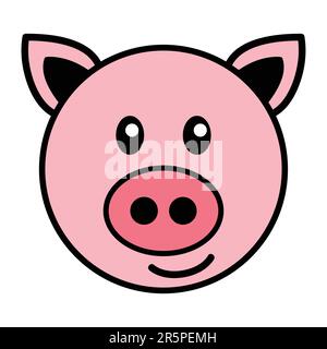 Einfacher Cartoon eines süßen Schweins Stock Vektor