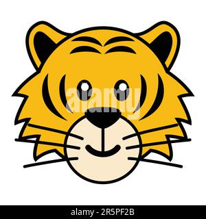 Einfacher Zeichentrickfilm eines süßen Tigers Stock Vektor