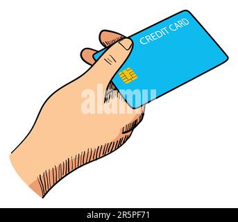 Abbildung einer Hand mit Kreditkarte Stock Vektor