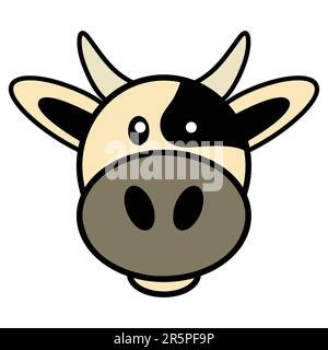 Einfacher Cartoon einer süßen Kuh Stock Vektor