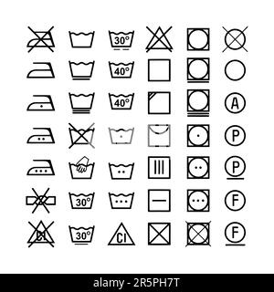 Wäscheservice Vector Icons Set, komplette Kollektion Stock Vektor