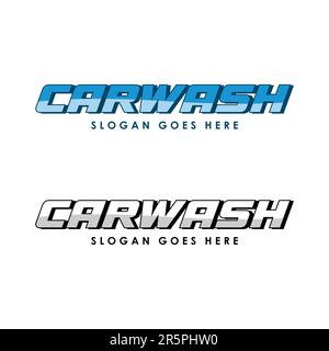Illustration der Autowaschanlage-Logovorlage Stock Vektor