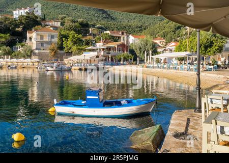 Malerisches Fischerdorf Kioni auf der Insel Ithaca, Griechenland Stockfoto