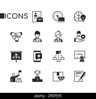 Business und Professionalität – eine Reihe von Symbolen im Liniendesign Stock Vektor