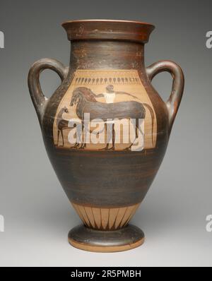 Amphora (Aufbewahrungsbehälter) Datum: 530-520 BCE Künstler: Wird der Etruskanischen Gruppe Ivy Leaf zugeschrieben Stockfoto