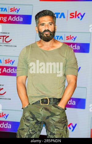 Sunil Shetty, Suniel Shetty, indischer Schauspieler, Filmproduzent, Fernsehpersönlichkeit, Tata Sky Launch, Acting Adda Launch, Mumbai, Indien, Asien Stockfoto