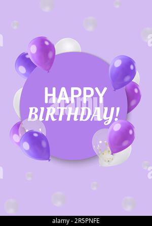 Farbenfrohe Ballons feiern Spaß Party Happy Birthday Design Stock Vektor