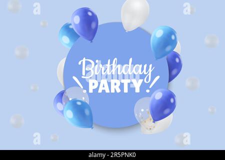 Farbenfrohe Ballons feiern Spaß Party Happy Birthday Design Stock Vektor