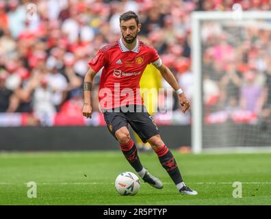London, Großbritannien. 03. Juni 2023. 03. Juni 2023 – Manchester City/Manchester United – Emirates FA Cup-Finale – Wembley Stadium. Bruno Fernandes von Manchester United beim FA Cup-Finale 2023. Bildkredit: Mark Pain / Alamy Live News Stockfoto