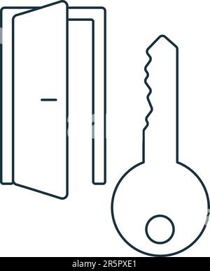 Schlüsselsymbol eingeben. Monochromes einfaches Schild aus der Sicherheitssammlung. Geben Sie das Schlüsselsymbol für Logo, Vorlagen, Webdesign und Infografiken ein. Stock Vektor
