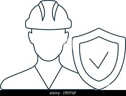 Symbol für Arbeitsplatzsicherheit. Monochromes einfaches Schild aus der Sicherheitssammlung. Symbol für Arbeitsplatzsicherheit mit Logo, Vorlagen, Webdesign und Infografiken. Stock Vektor