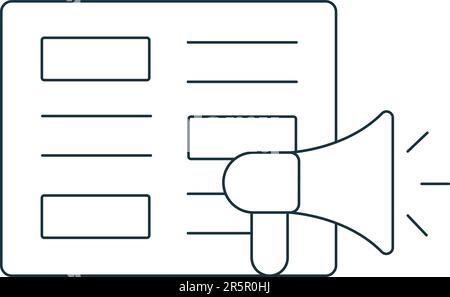 Ankündigungssymbol. Monochromes einfaches Zeichen aus der Sprachsammlung. Ankündigungssymbol für Logo, Vorlagen, Webdesign und Infografiken. Stock Vektor