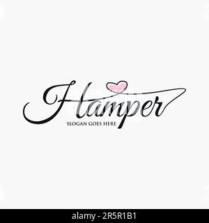 Logo-Konzept von Hamper Font Script Stock Vektor