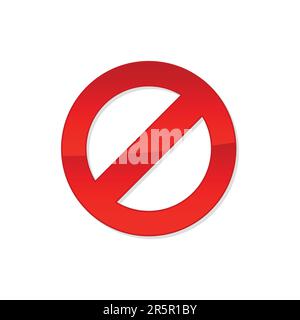 Stoppschild, Stoppsymbol - Darstellung des Vektoranschlags. Rotes Warnsymbol Stock Vektor