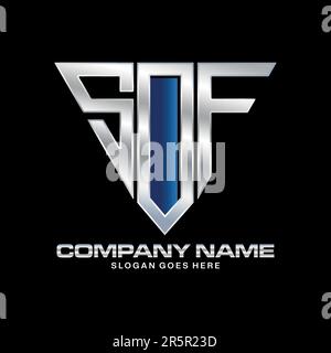 Kombinationen aus Logo-Buchstaben S, O und F. Kombinationen aus 3 Buchstaben Stock Vektor