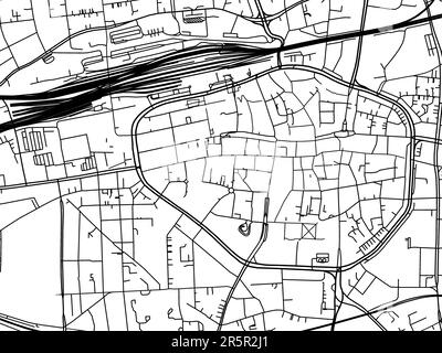 Vektorfahrplan der Stadt Dortmund Zentrum auf weißem Hintergrund. Stockfoto