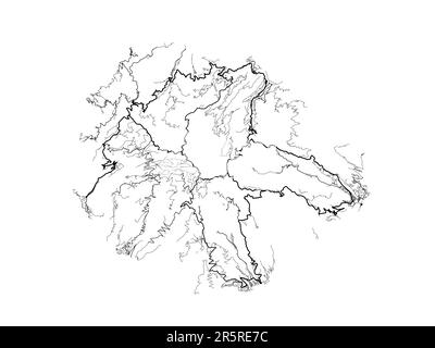 Vector-Straßenkarte der Stadt La Gomera in Spanien auf weißem Hintergrund. Stockfoto