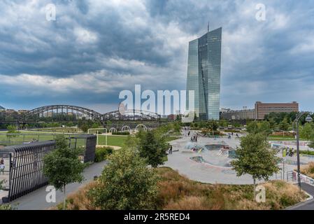 Neuer Hauptsitz der Europäischen Zentralbank oder EZB, Frankfurt, Deutschland Stockfoto