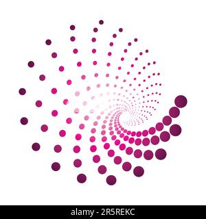 Lila Halftone Spiral, Wirbel, Wirbel Design Element Stock Vektor
