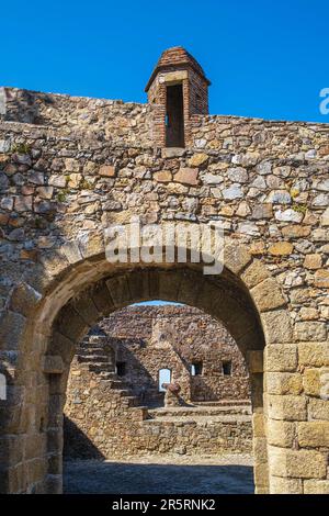 Portugal, Alentejo Region, Marvao, befestigtes mittelalterliches Dorf, Stadtmauern Stockfoto