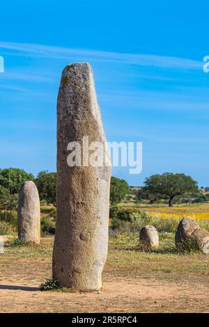 Portugal, Region Alentejo, Umgebung von Monsaraz, Cromlech von Xerez, ein megalithischer Komplex von 4000 bis 3000 v. Chr Stockfoto