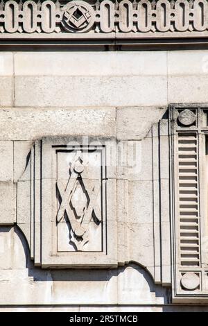 Freemasons Hall, an der Great Queen Street in London, Großbritannien - das Hauptquartier der United Grand Lodge of England und das Supreme Grand Chapter von Royal Arch Masons Stockfoto