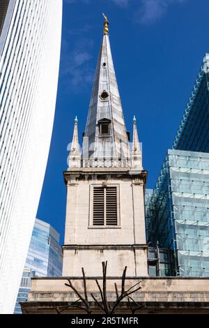 St. Margaret Pattens Church, auf Eastcheap in der City of London, Großbritannien. Stockfoto