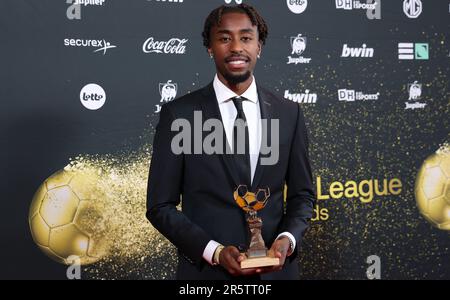 Brüssel, Belgien. 05. Juni 2023. Mike Tresor Ndayishimiye von Genk, das bei den Pro League Awards, die von der Pro League in Brüssel organisiert werden, am Montag, den 05. Juni 2023 abgebildet wird. BELGA PHOTO VIRGINIE LEFOUR Kredit: Belga News Agency/Alamy Live News Stockfoto