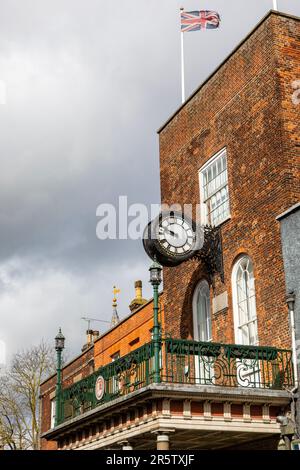 Das Äußere der Moot Hall in der Stadt Maldon in Essex, Großbritannien. Stockfoto