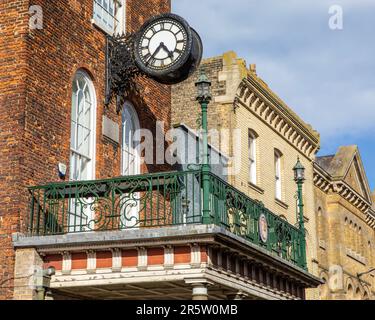 Das Äußere der Moot Hall in der Stadt Maldon in Essex, Großbritannien. Stockfoto