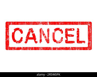 Grunge Bürostempel mit den Wörtern CANCEL in einem grunge-gesprenkelten Text. (Die Briefe wurden speziell von Hand gestaltet und erstellt) Stock Vektor