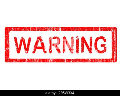 Grunge Bürostempel mit dem Wort WARNUNG in einem Grunge-Text. (Die Briefe wurden speziell von Hand gestaltet und erstellt) Stock Vektor