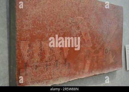 Wandfragment aus Teotihuacan, Kimbell Museum of Art, Texas, USA Stockfoto