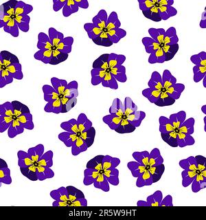 Nahtlos gemusterte Pansies mit Blumen. Tapete von Viola. Stock Vektor