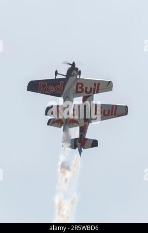 Flying Bulls auf der Pardubice Air Show 2023 in Pardubice, Tschechische Republik Stockfoto