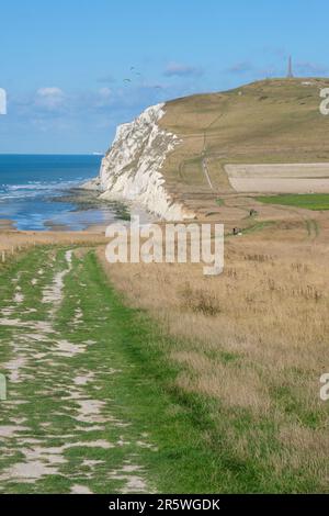 Die Klippen von Cap Blanc-Nez bei Calais, Frankreich, im Sommer Stockfoto