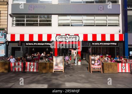 TGI Fridays - Leicester Square, London, WC2, England, Großbritannien Stockfoto