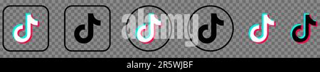 Logos für Social Media tik tok. Design kann für Web- und mobile Apps verwendet werden. Vektordarstellung auf transparentem Hintergrund isoliert Stock Vektor