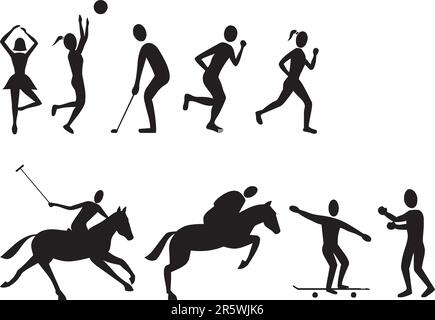 Abbildung: Silouetten für Athleten - Vektor Stock Vektor