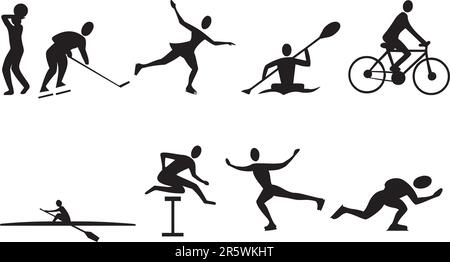 Abbildung: Silouetten für Athleten - Vektor Stock Vektor