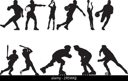 Abbildung: Silouetten für Athleten - Vektor Stock Vektor