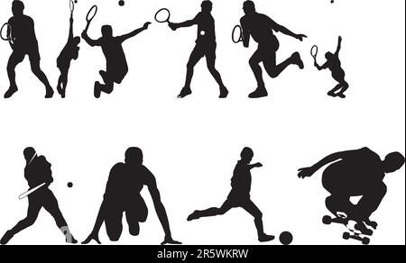 Abbildung: Silouetten für Athleten - Vektor Stock Vektor