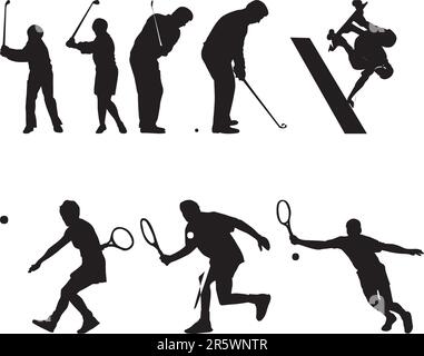 Abbildung: Silouetten für Athleten - Vektor Stock Vektor